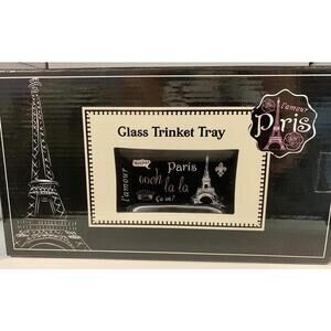 F.A.B  StarPoint l’amour Paris Glass Trinket Tray BRAND NEW IN BOX JEWELRY KEYS